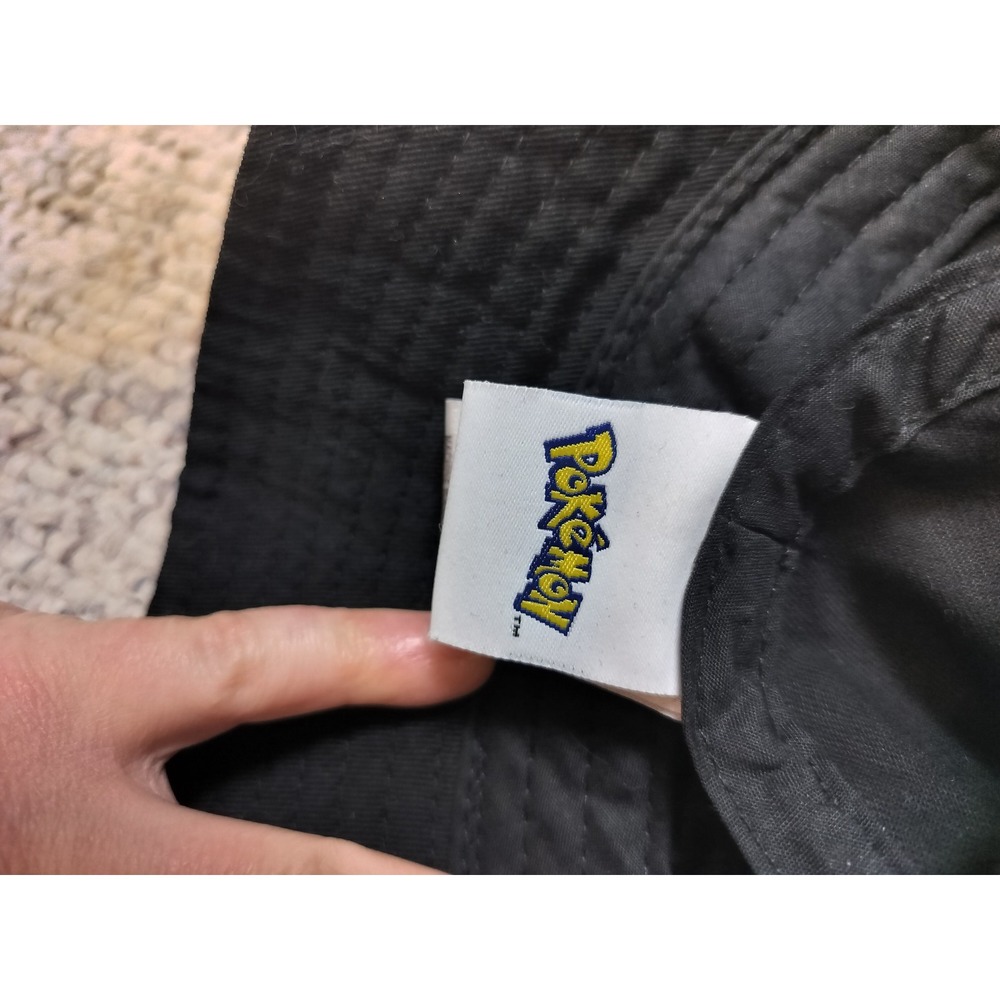 Pokemon Pikachu All Over Print Bucket Hat Unisex OS Black Yellow Cotton Canvas - Picture 4 of 5